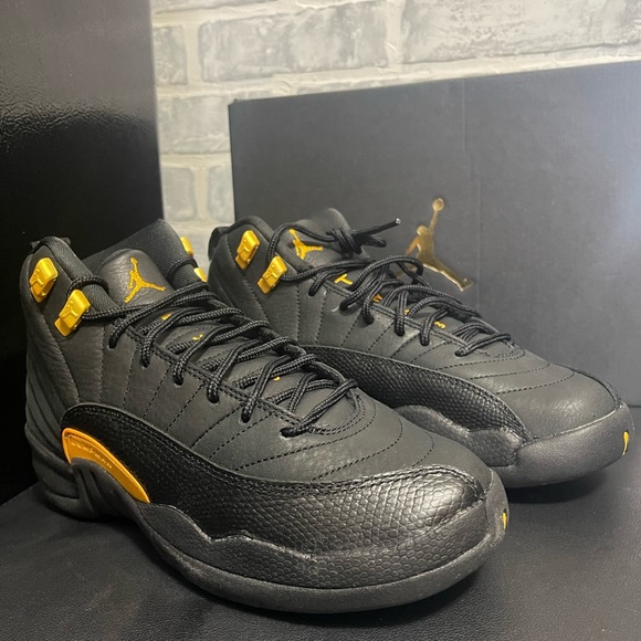 Jordan Shoes - “New” Jordan 12 Retro Taxi Black/Gold Shoe Size 6